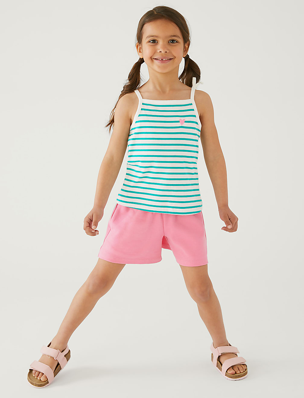 Pure Cotton Striped Strappy Top