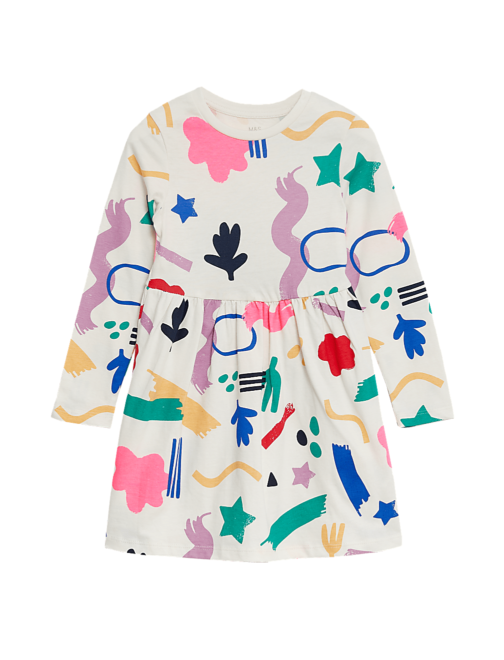 Pure Cotton Abstract Print Dress (2-8 Yrs)