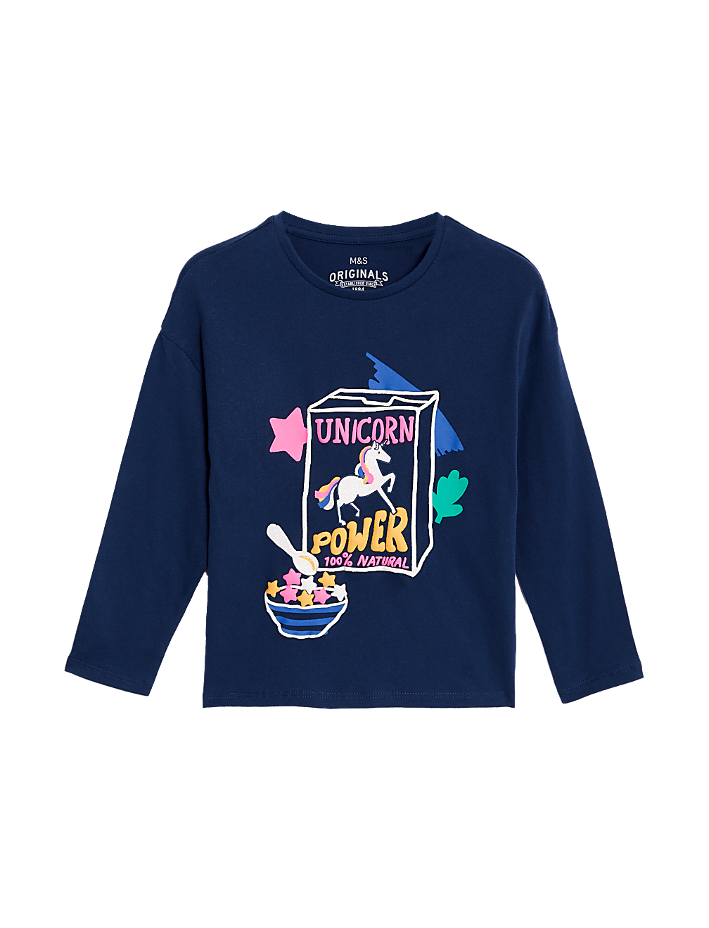 Pure Cotton Unicorn Printed Round Neck Top