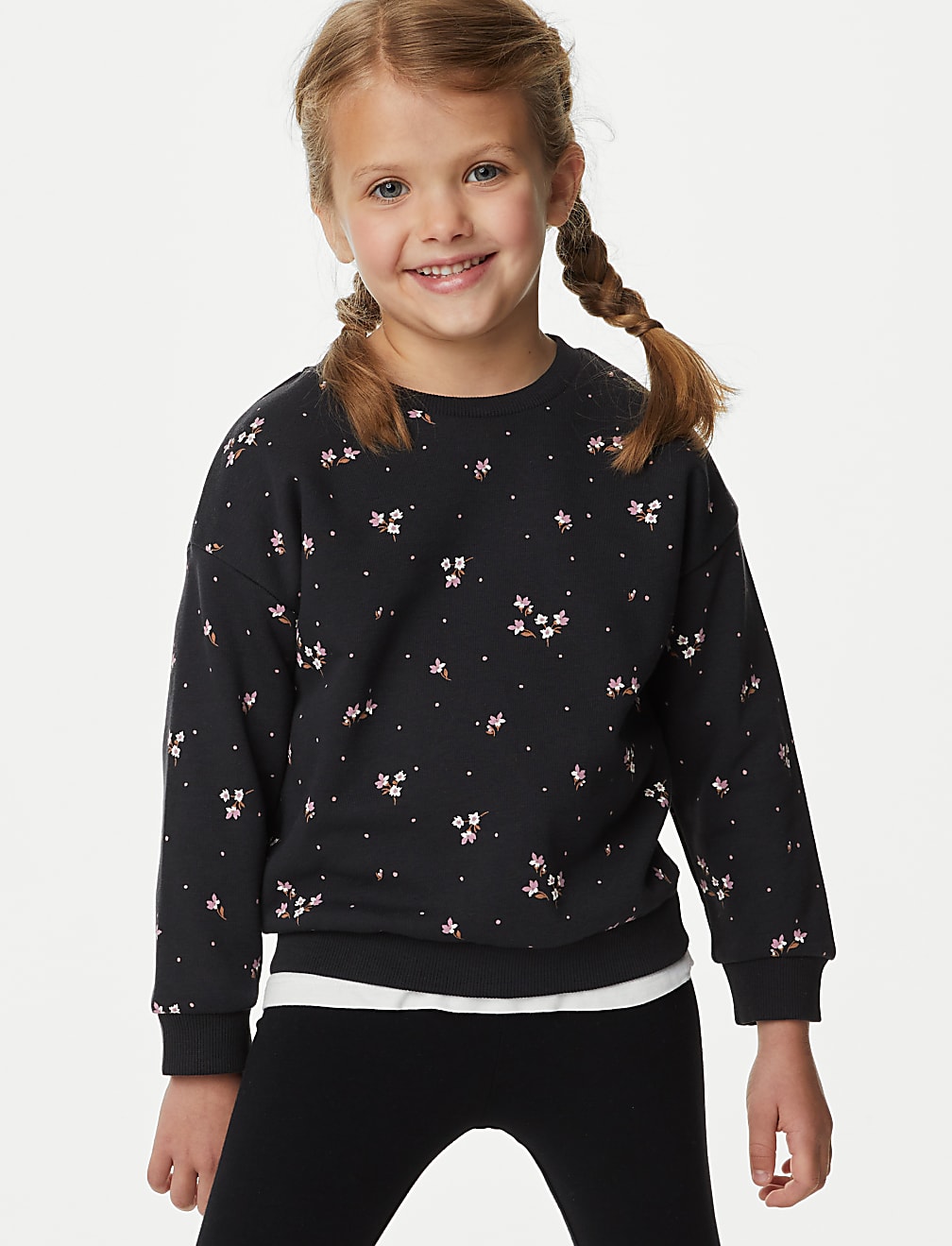 Cotton Rich Floral Sweatshirt (2-8 Yrs)