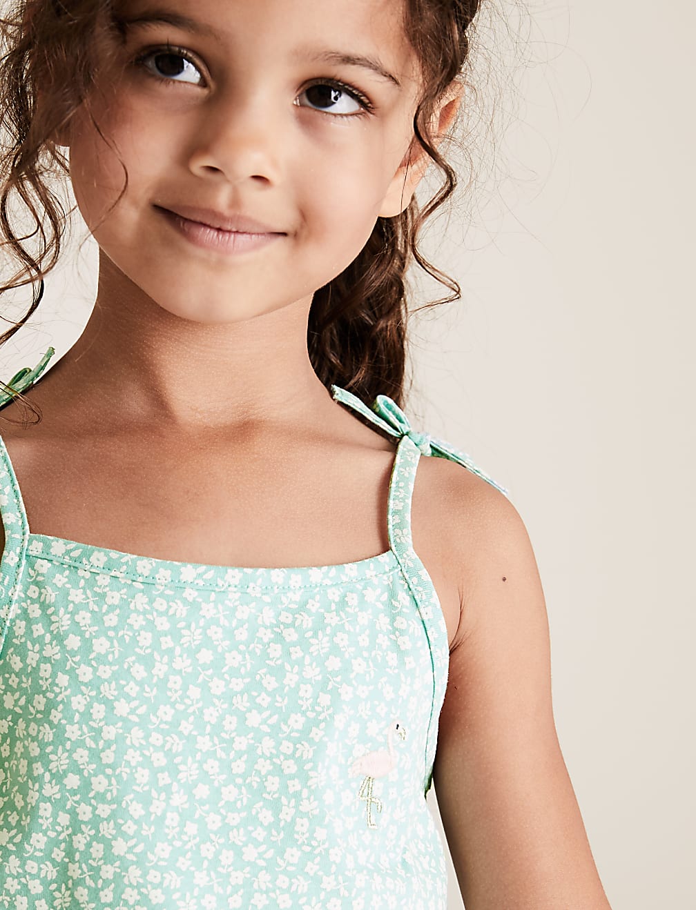 Pure Cotton Ditsy Flower Vest Top (2-7 Yrs)