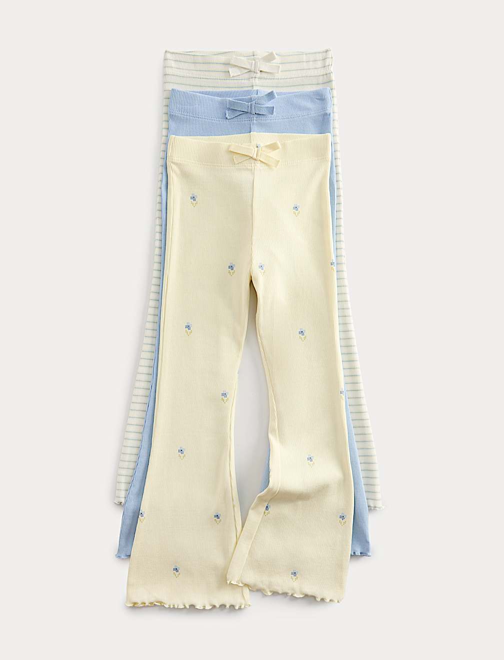 3 Pack Cotton Rich Floral & Striped Leggings (2-8 Yrs)