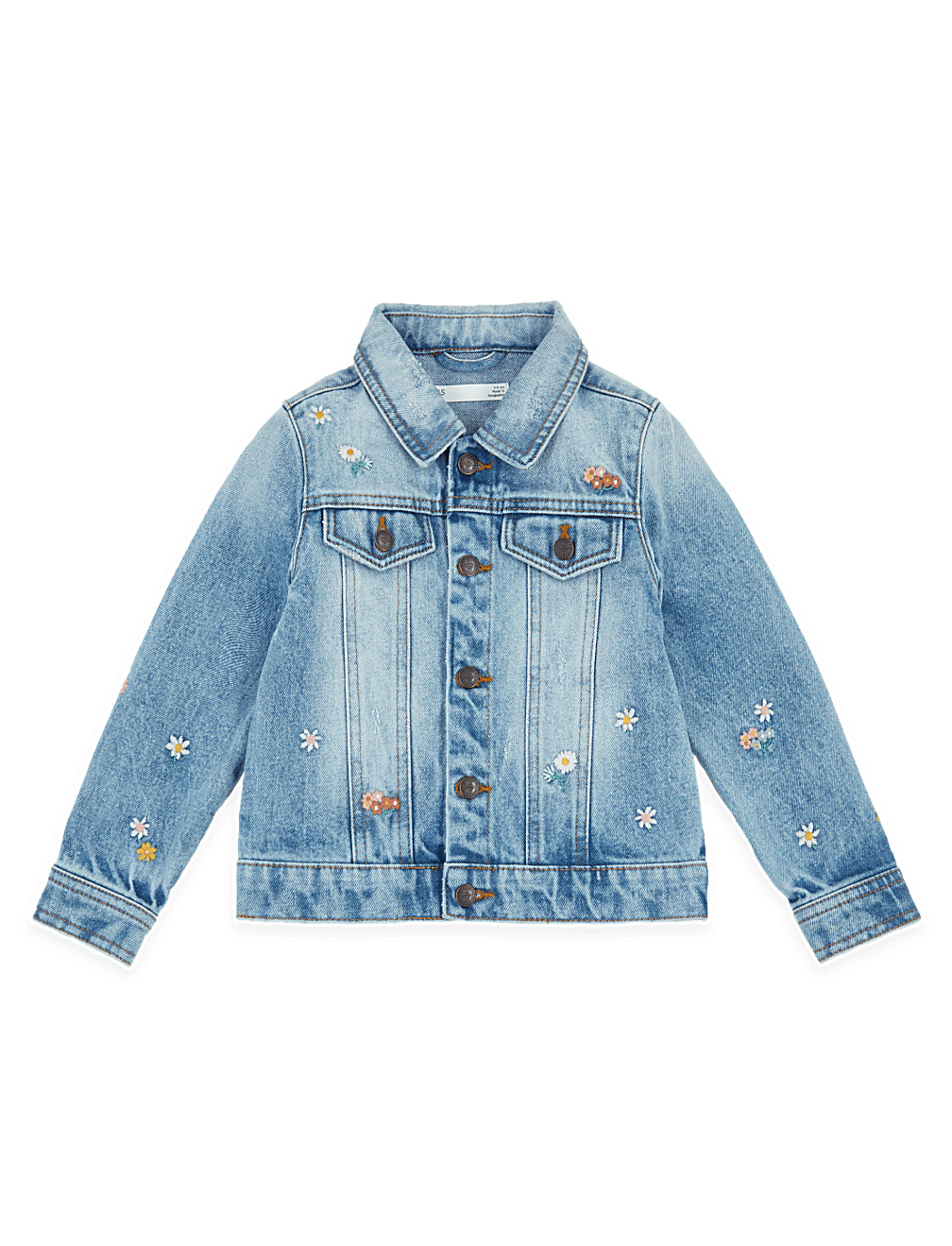 Denim Floral Embroidered Jacket