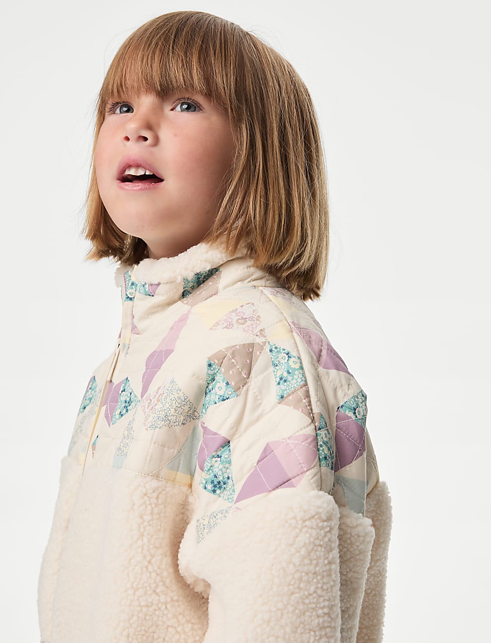 Borg Patchwork Jacket (2-8 Yrs)