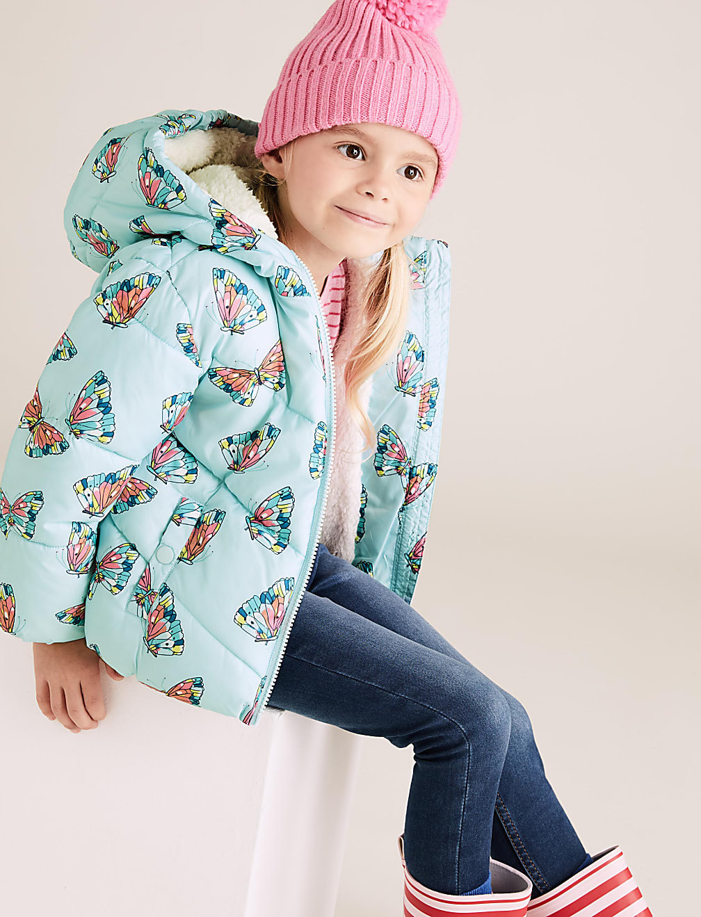 Stormwear™ Butterfly Print Padded Coat