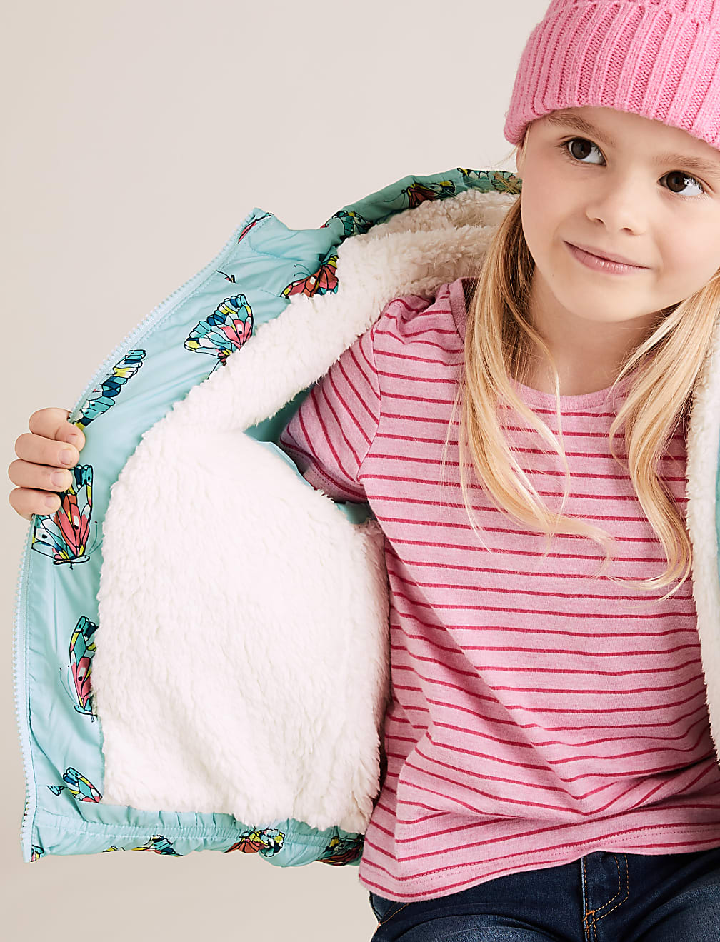 Stormwear™ Butterfly Print Padded Coat