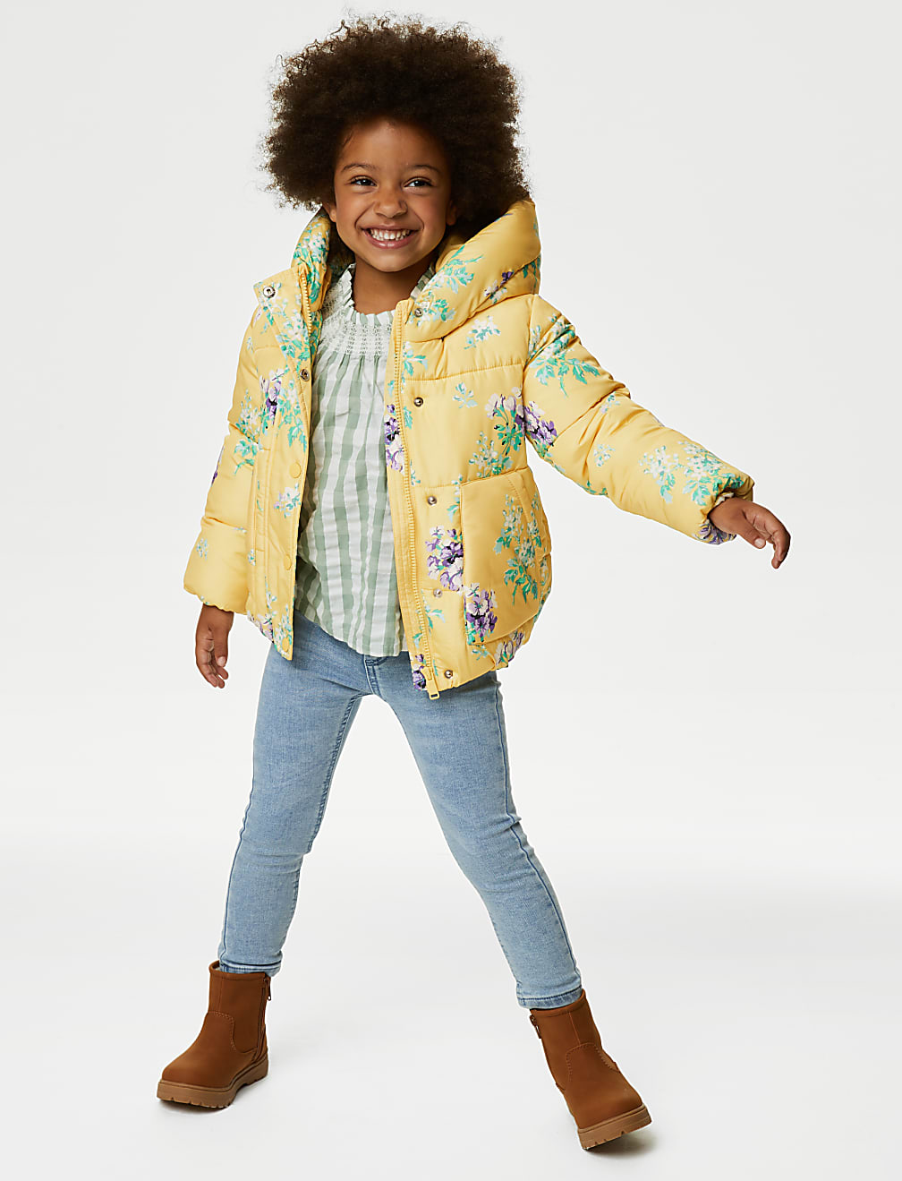 Floral hooded coat deals