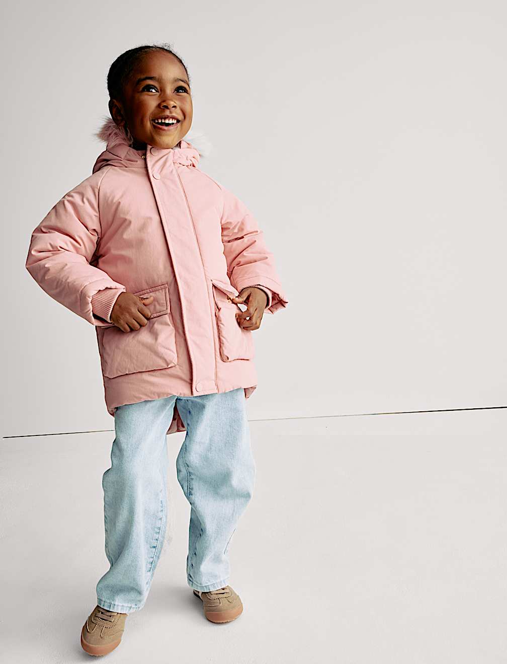 Cotton Rich Faux Fur Hooded Parka (2-8 Yrs)