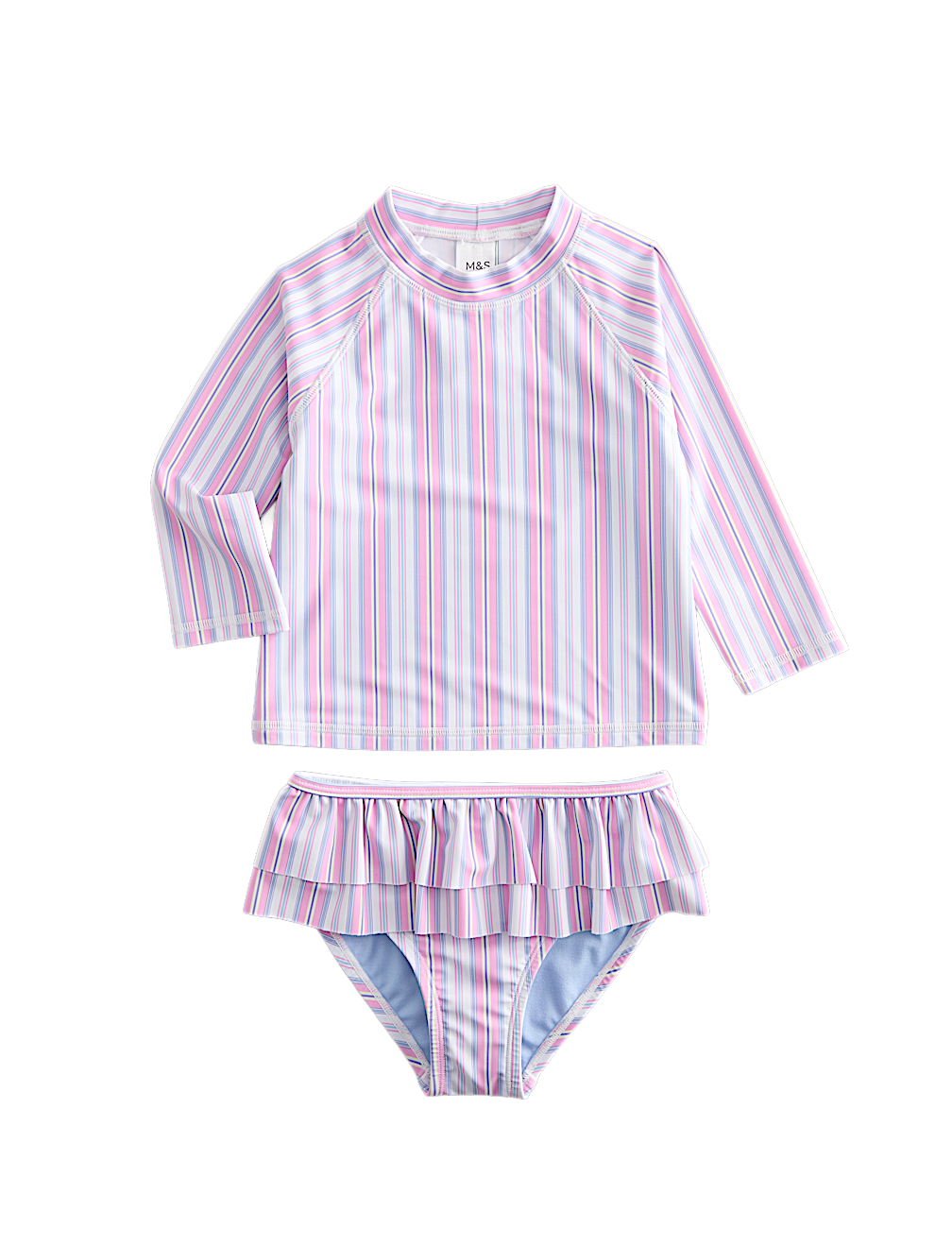2 Piece Stripe Frill Swim Set (2-8 Yrs)
