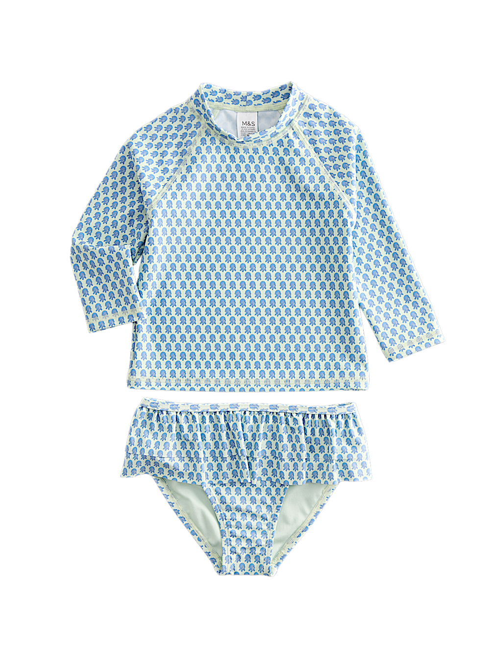 2 Piece Floral Block Print Swim Set (2-8 Yrs)