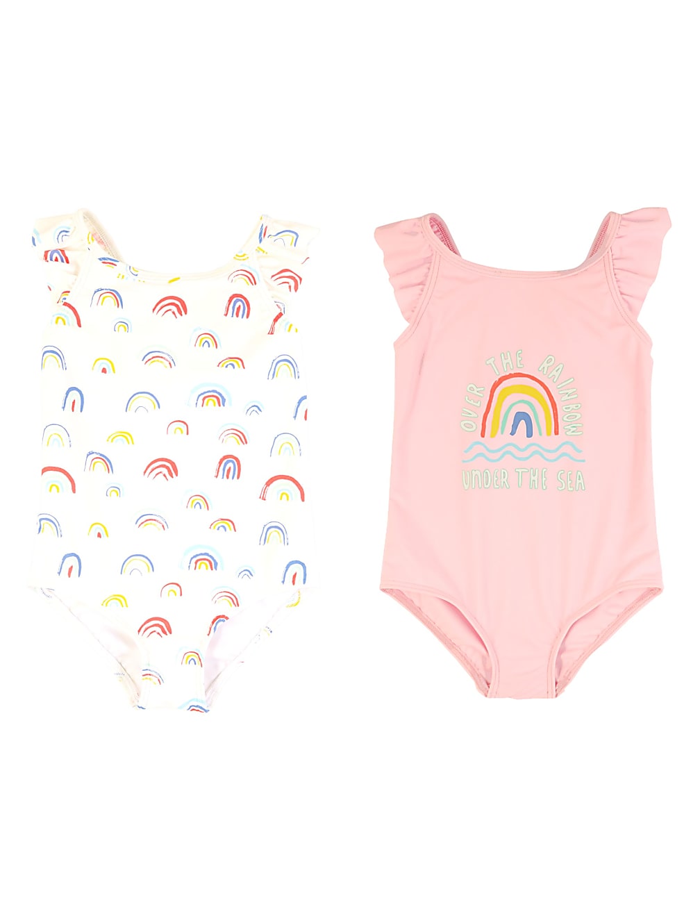 2 Pack Rainbow Print Swimsuits (2-7 Yrs)