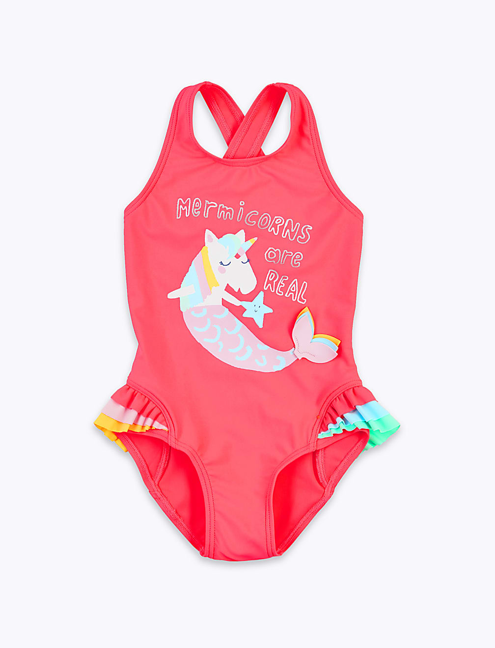 Mermicorns are Real' Slogan Swimsuit (2-7 Yrs)