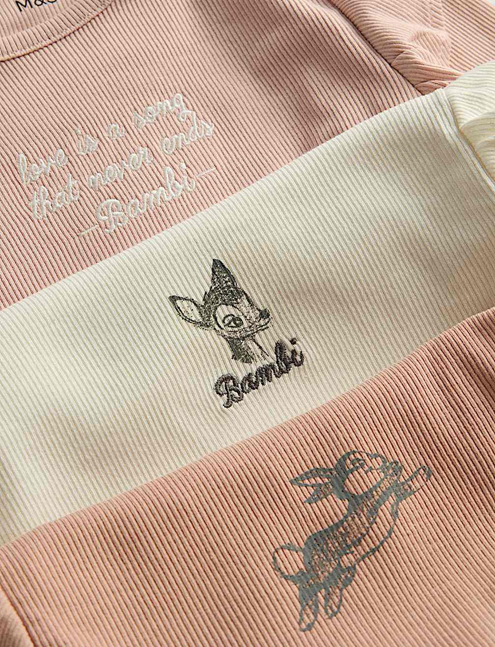 3pk Cotton Rich Disney™ Bambi™ Tops (2-8 Yrs)