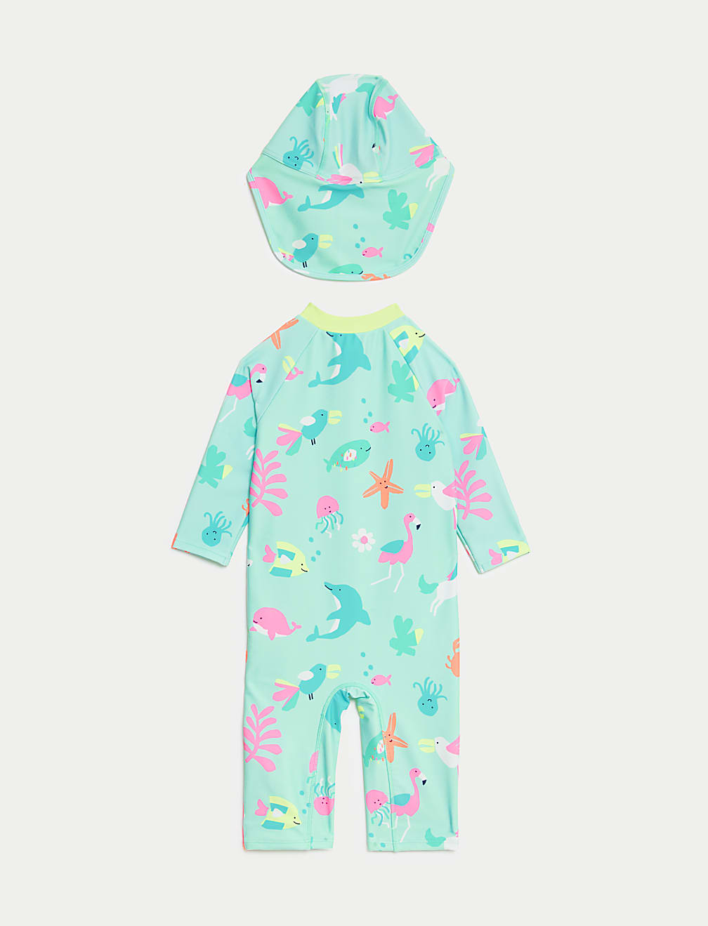 2pc Sea Life Long Sleeve Swim Set