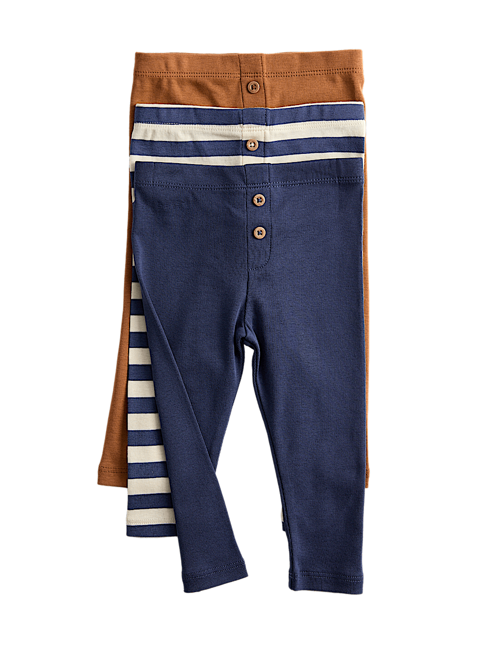 3 Pack Pure Cotton Striped Leggings (0-3 Yrs)