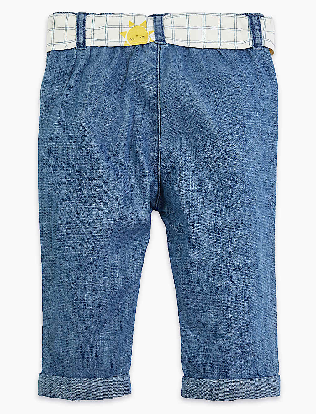 Pure Cotton Belted Jeans (0-3 Yrs)