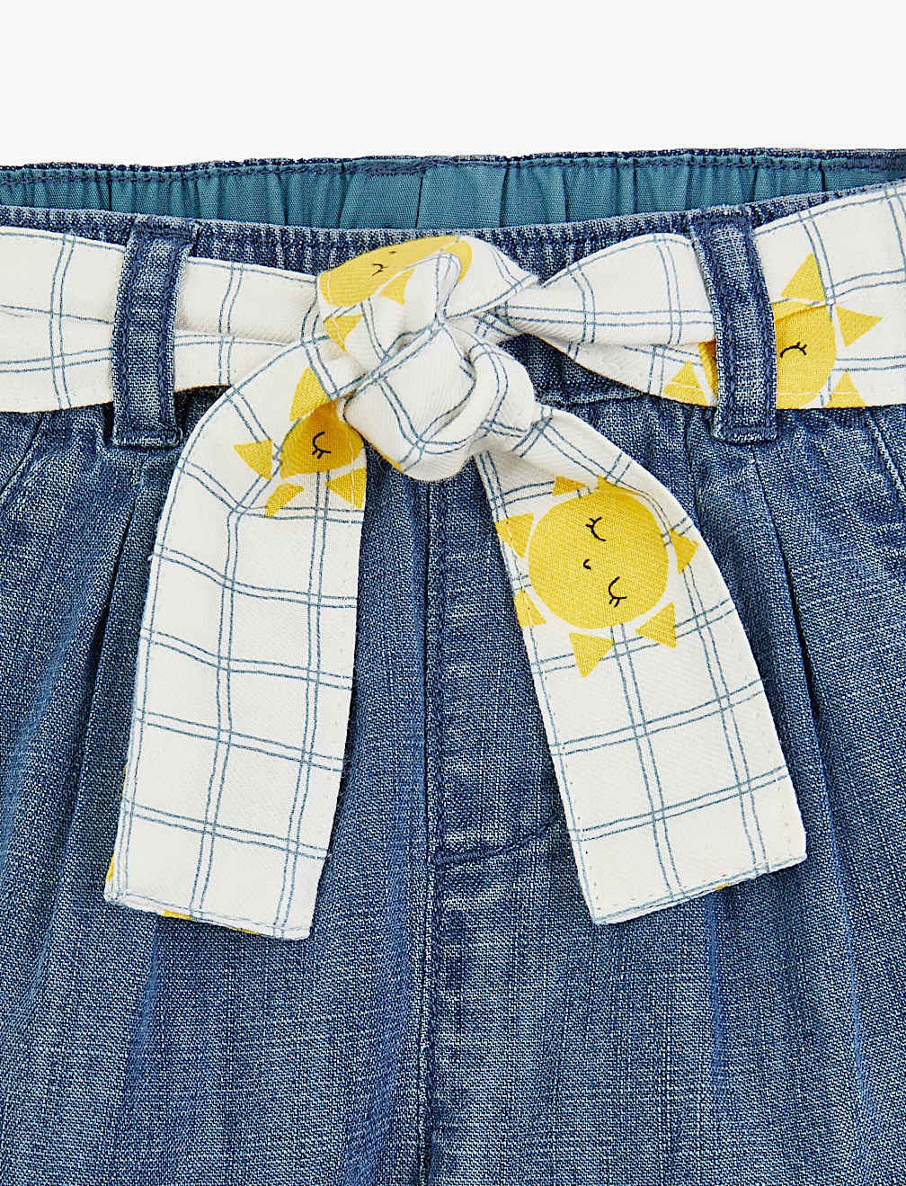 Pure Cotton Belted Jeans (0-3 Yrs)