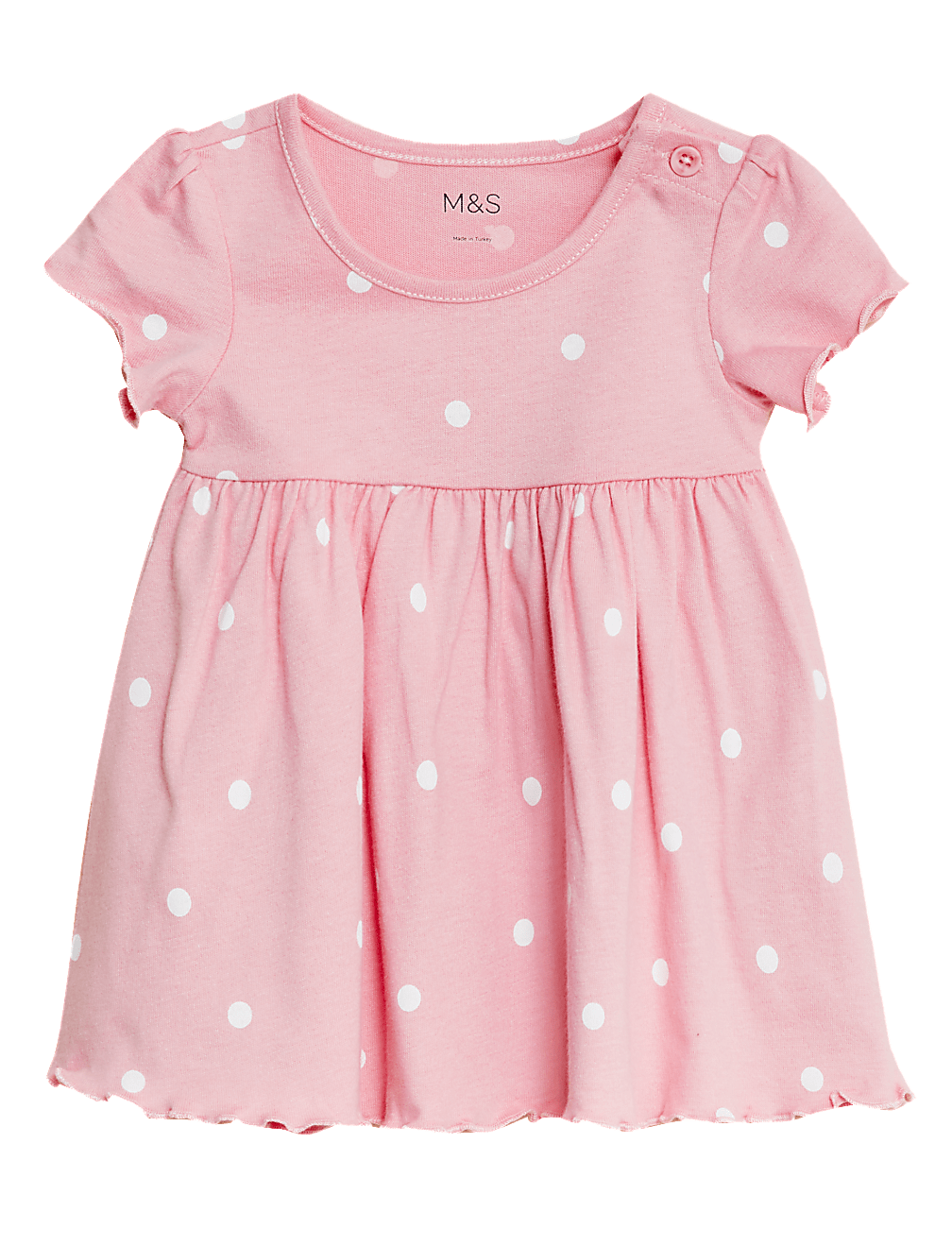 Pure Cotton Polka Dot Dress (0-3 Yrs)