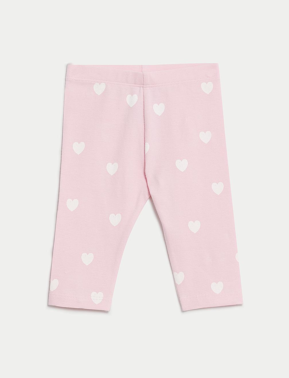 Cotton Rich Heart Leggings (0-3 Yrs)