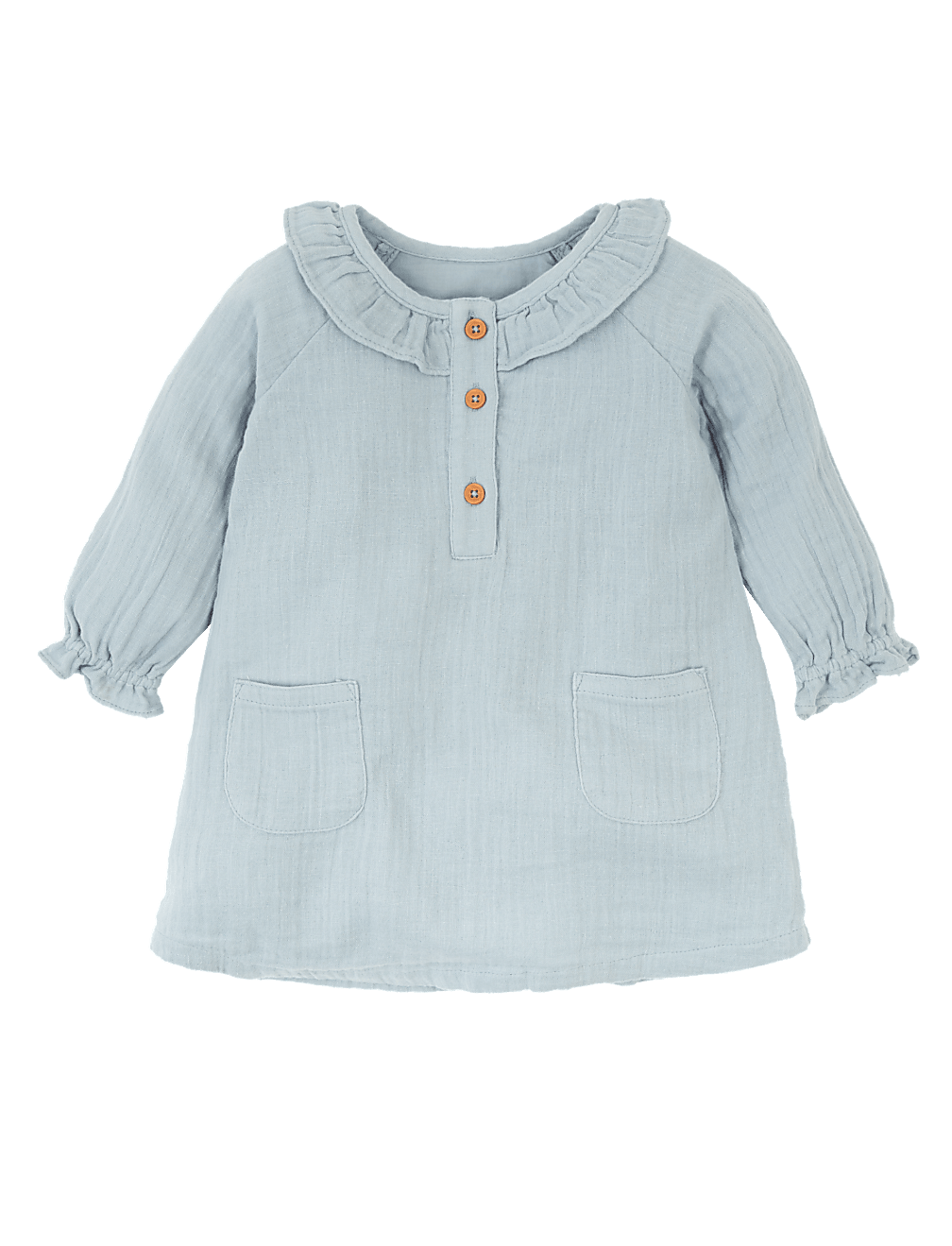 Cotton Frill Collar Woven Dress (0-3 Yrs)
