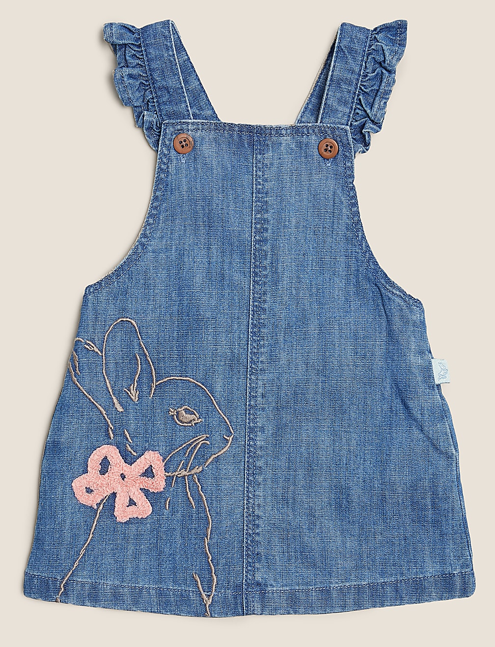 3pc Pure Cotton Denim Peter Rabbit™ Pinnie (0-3 Yrs)