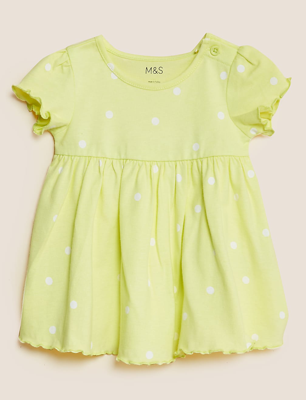 Pure Cotton Polka Dot Dress (0-3 Yrs)