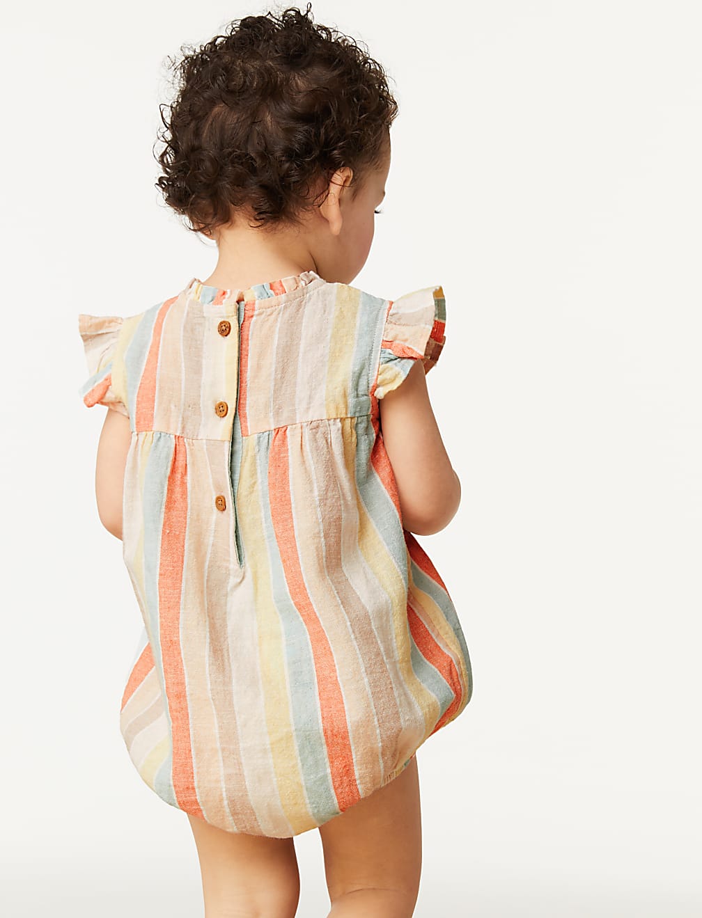 Cotton Rich Striped Romper (0-3 Yrs)