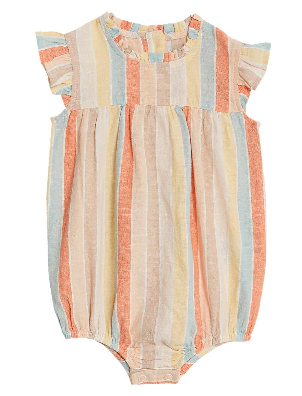 Cotton Rich Striped Romper (0-3 Yrs)