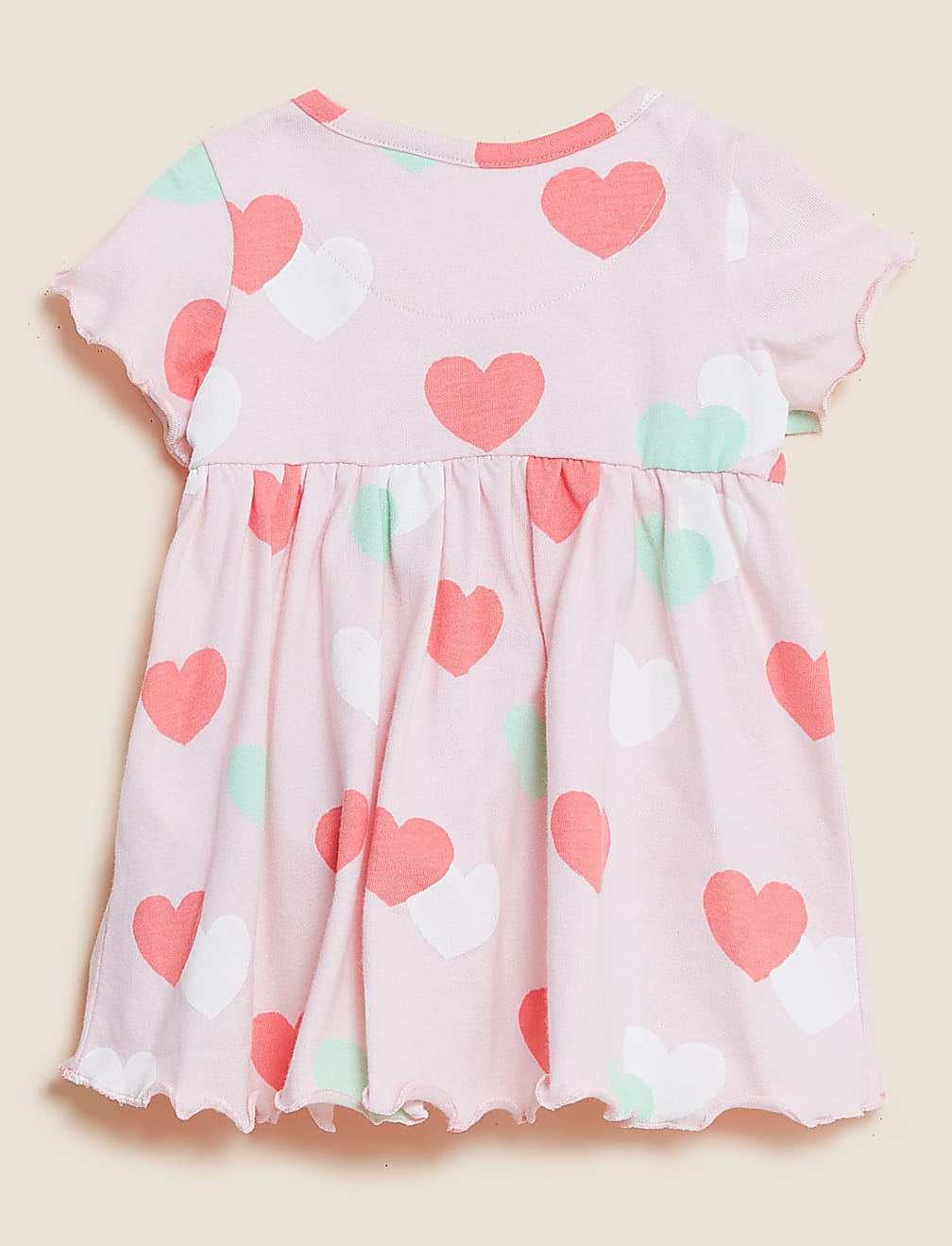 Pure Cotton Heart Print Dress (0 - 3  Yrs)