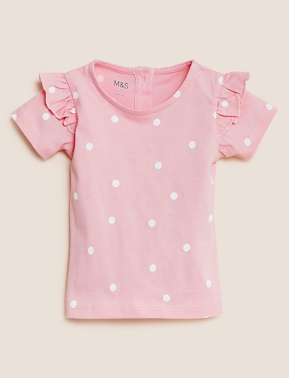 Pure Cotton Polka Dot T-Shirt (0-3 Yrs)