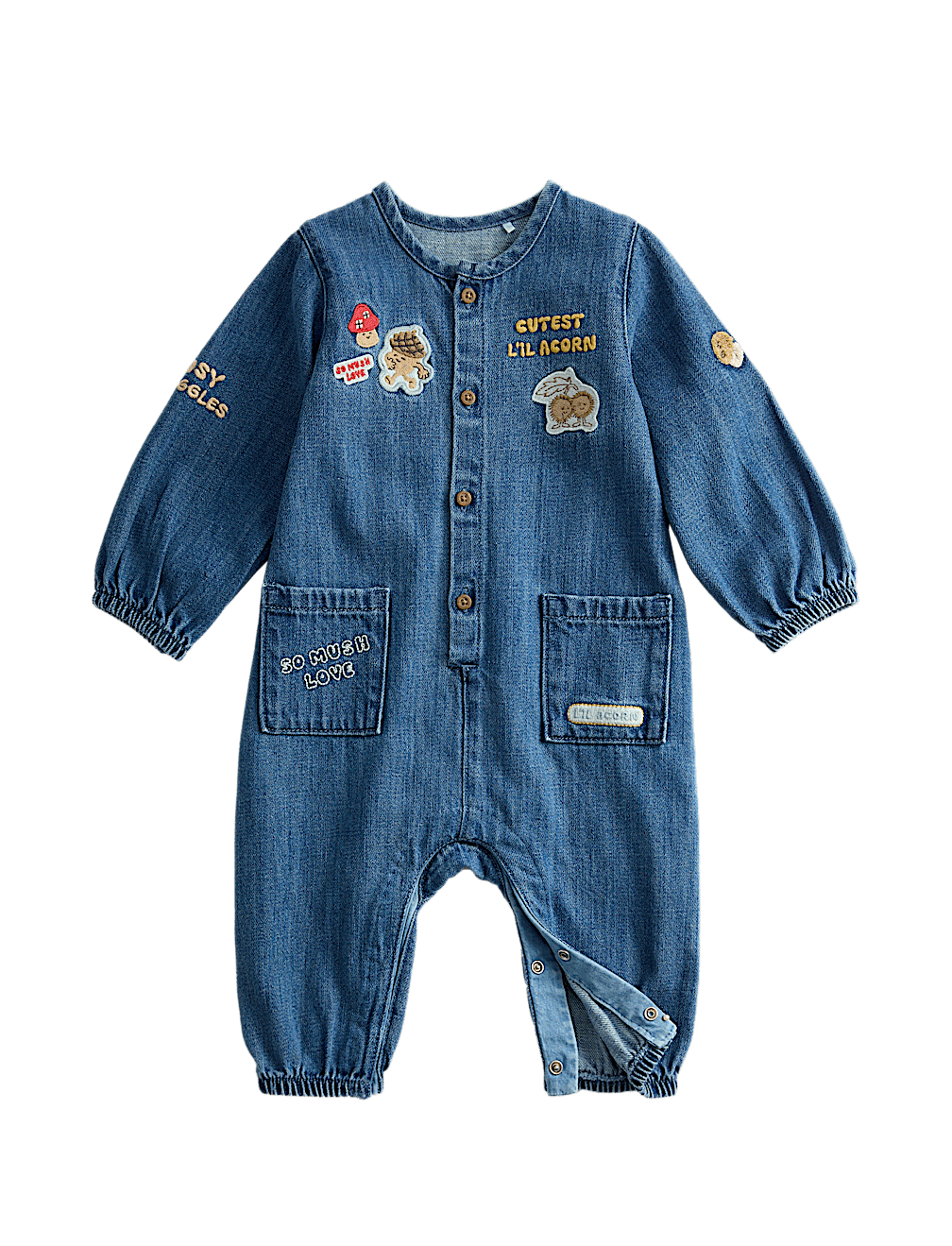 Cotton Modal Blend Denim All in One (0-3 Yrs)