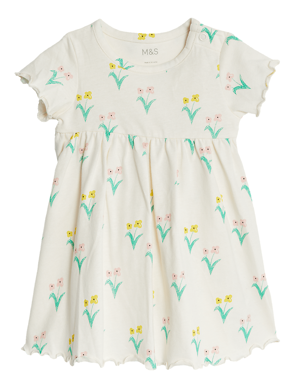 Pure Cotton Printed Round Neck Dress