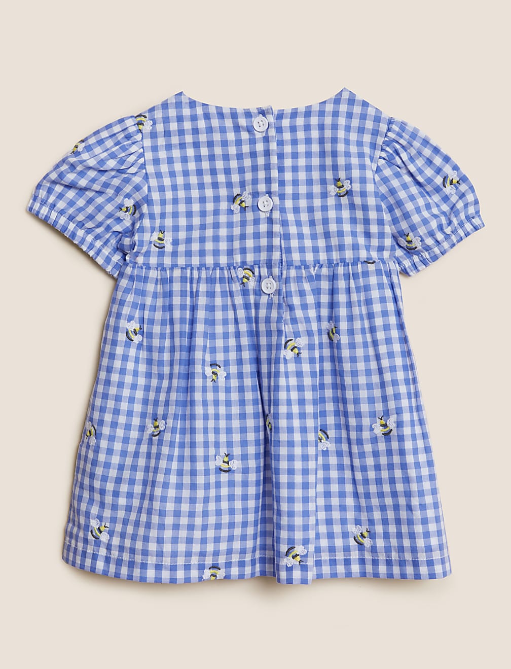 Pure Cotton Checked Dress (0-3 Yrs)