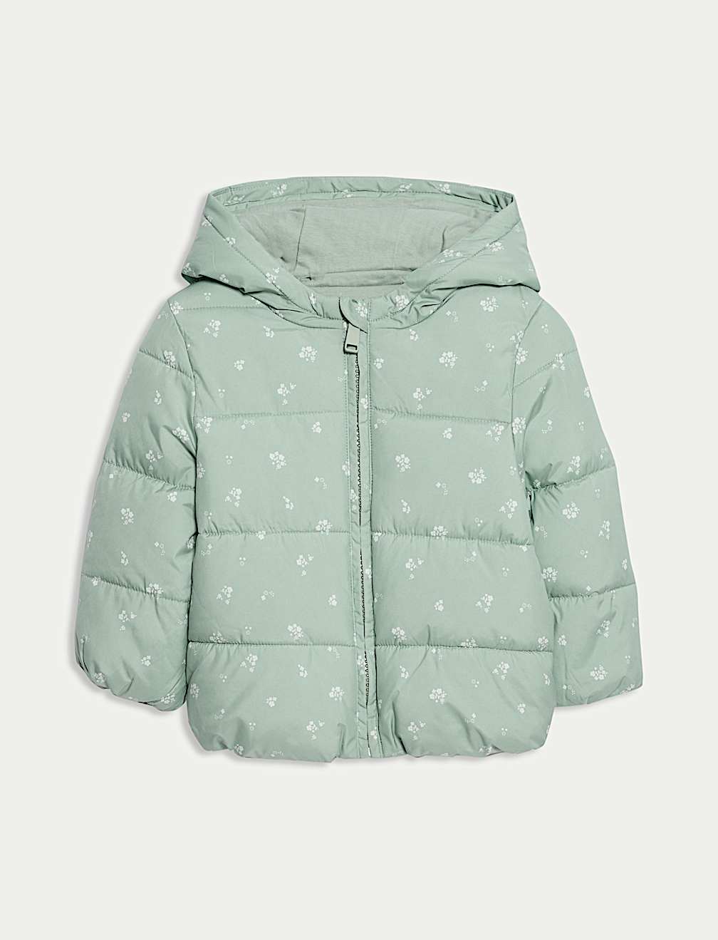 Ditsy Print Padded Hooded Lightweight Coat (0-3 Yrs)