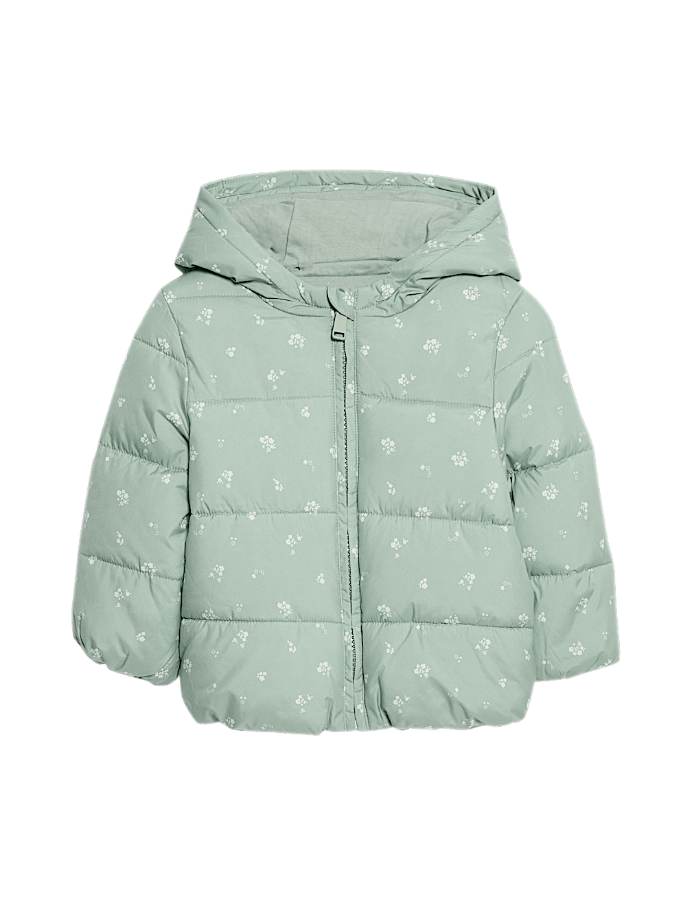 Ditsy Print Padded Hooded Lightweight Coat (0-3 Yrs)