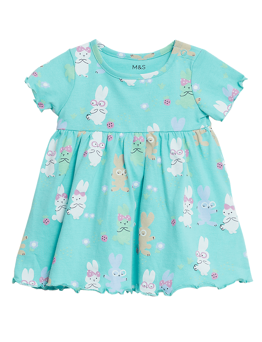 Pure Cotton Rabbit Print Dress (0-3 Yrs)