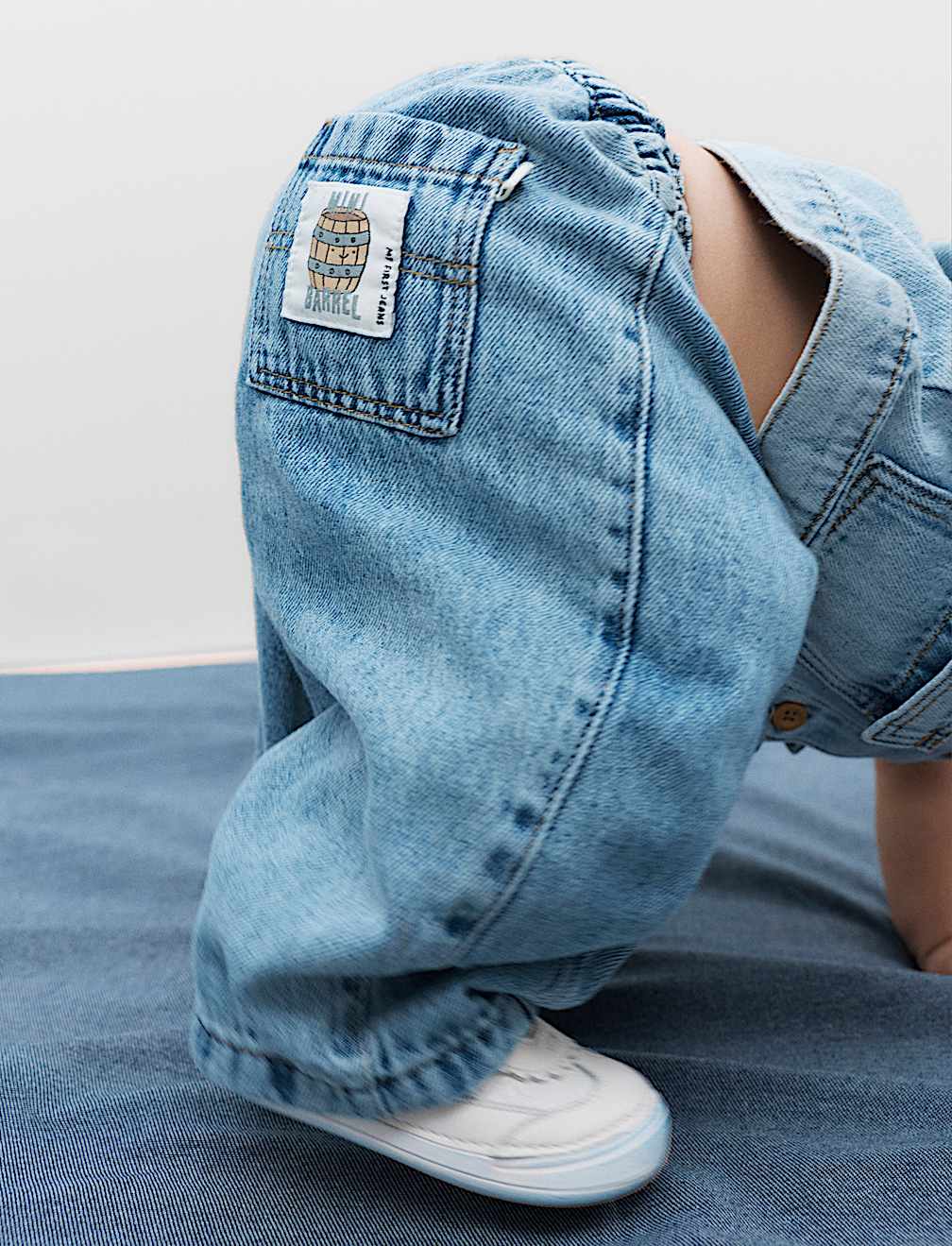 Pure Cotton Barrel Jeans (0-5 Yrs)