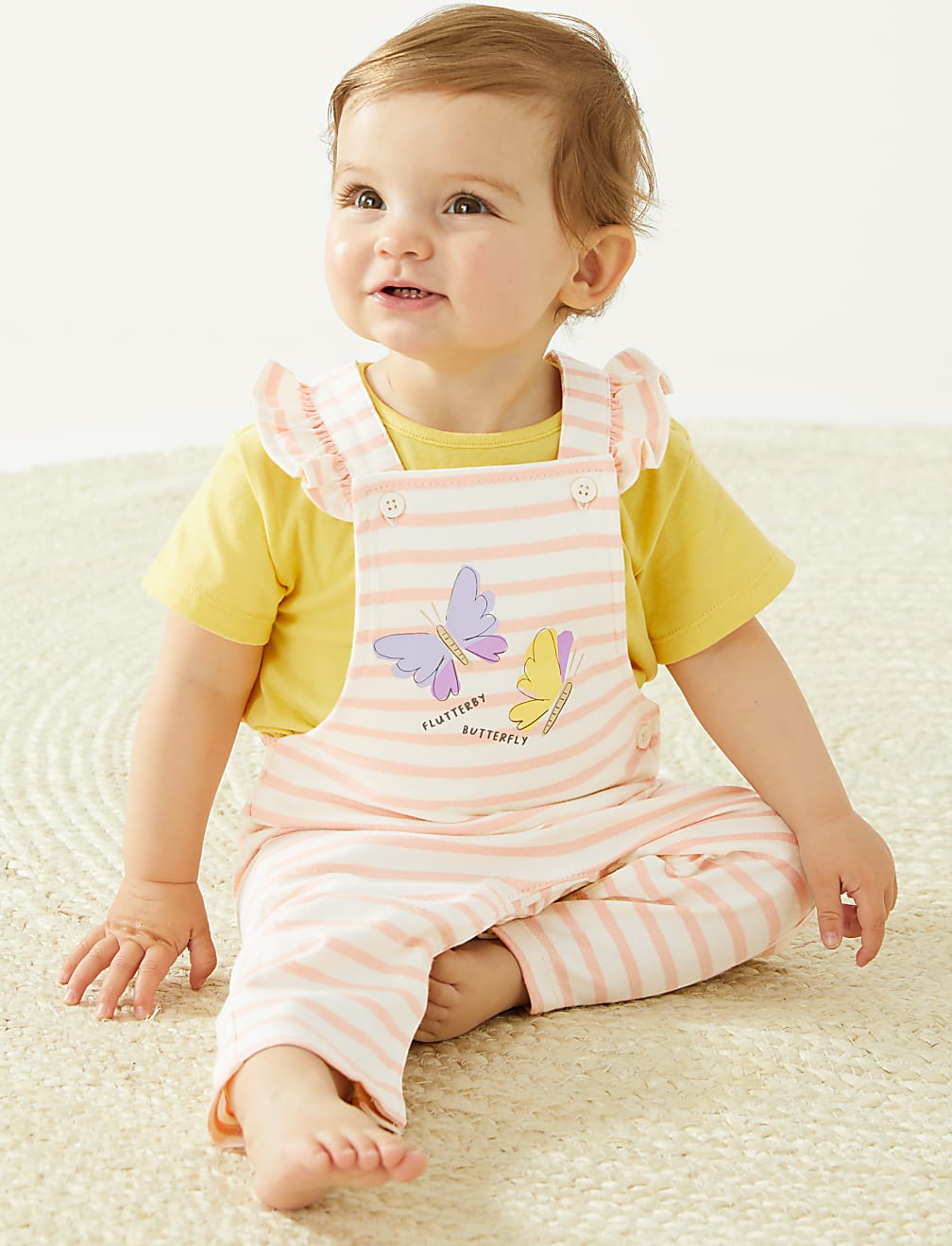 Pure Cotton Striped Dungarees