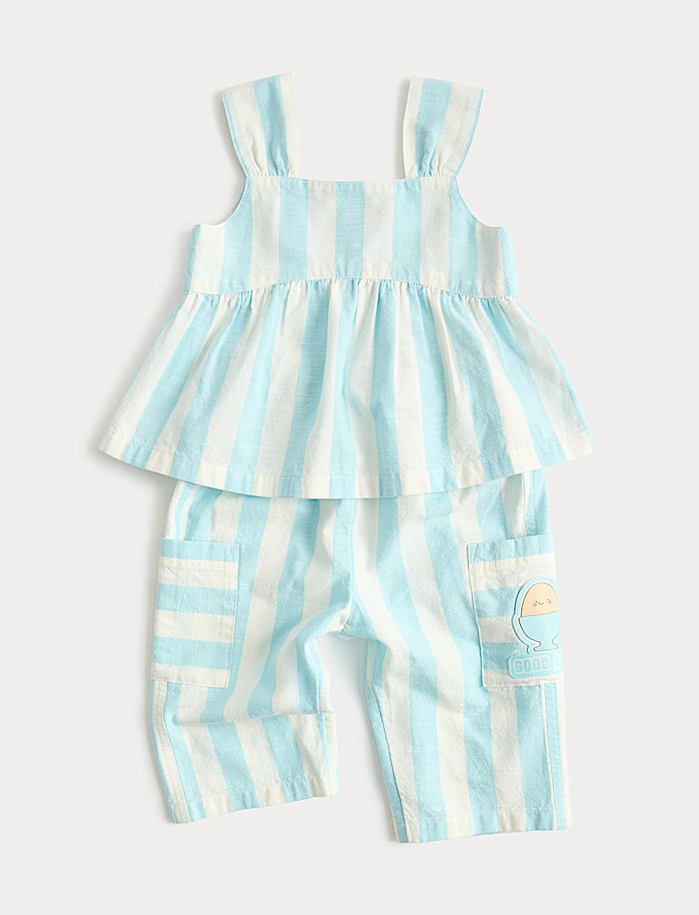 2 Piece Pure Cotton Striped Top & Trousers (0-5 Yrs)