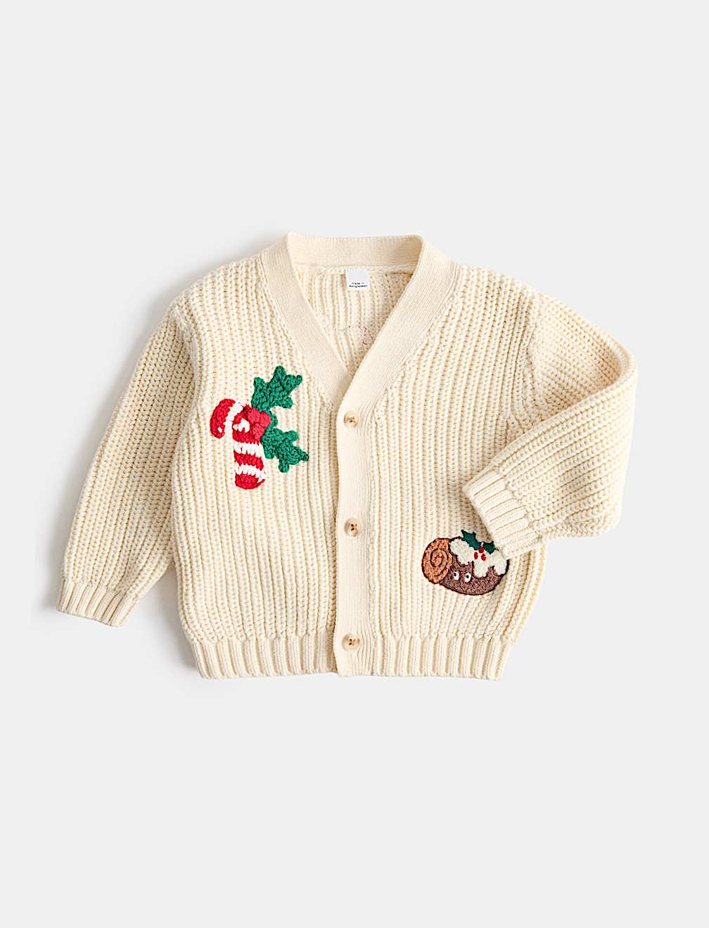 Pure Cotton Candy Cane Cardigan (0-3 Yrs)