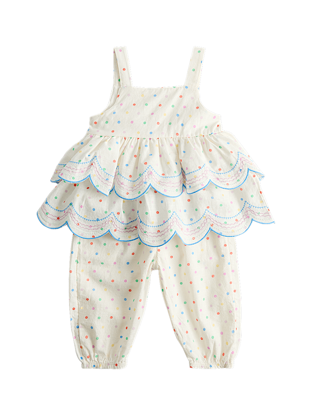2 Piece Pure Cotton Spotty Top and Trousers (0-5 Years)