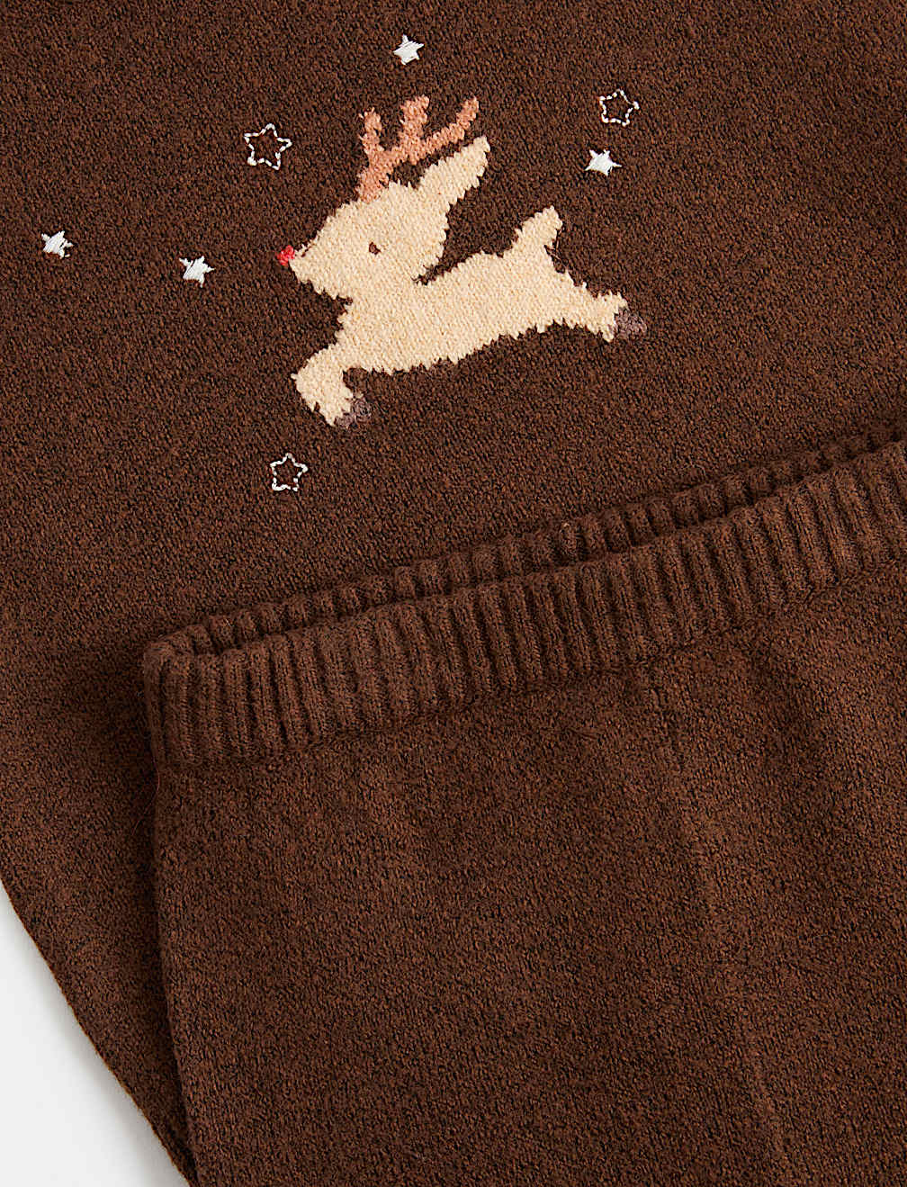 2pc Cotton Rich Knitted Reindeer Outfit (0-3 Yrs)