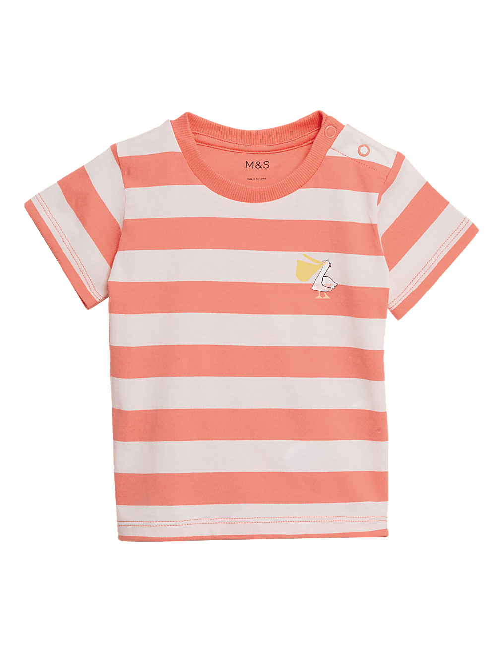 Pure Cotton Striped Pelican T-Shirt (0-3 Yrs)