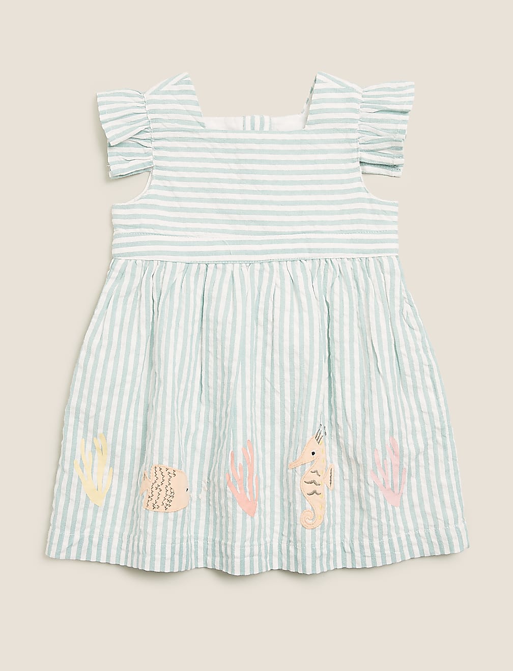 Pure Cotton Striped Dress (0-3 Yrs)