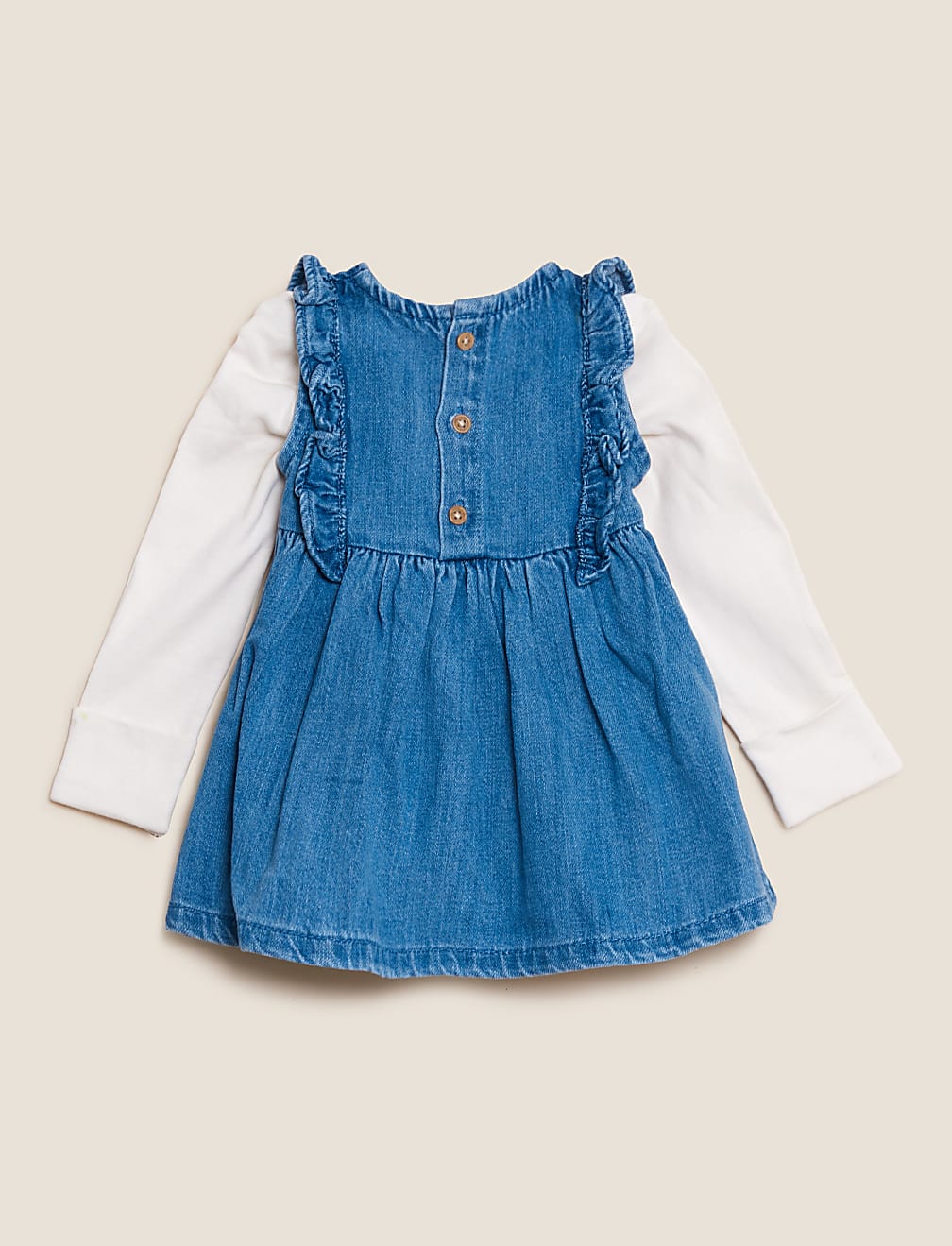 3pc Denim Elephant Dress Outfit (0-3 Yrs)