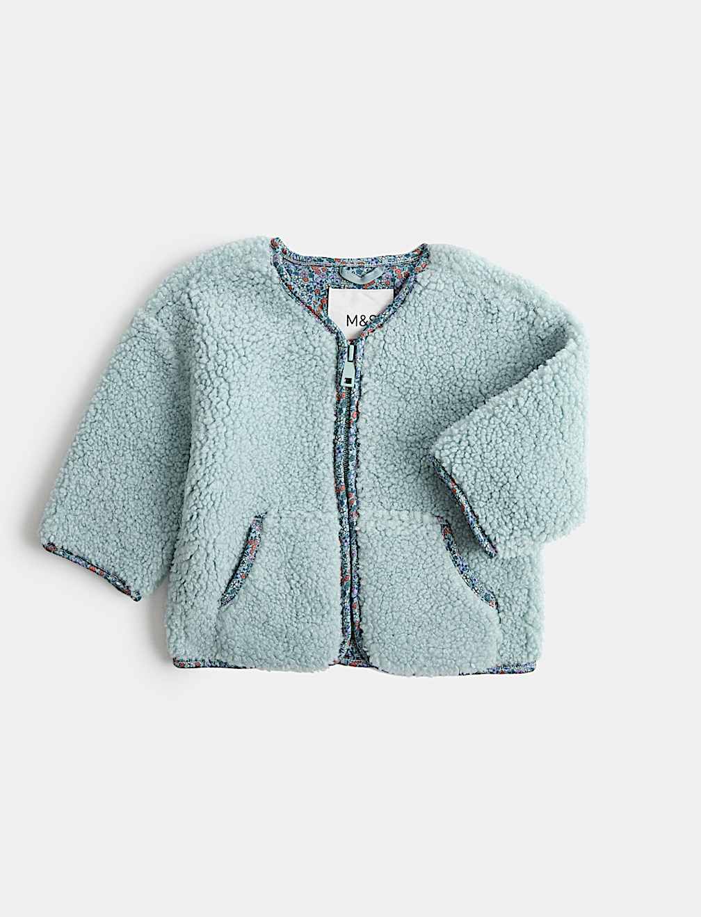 Borg Floral Trim Jacket (0-5 Yrs)
