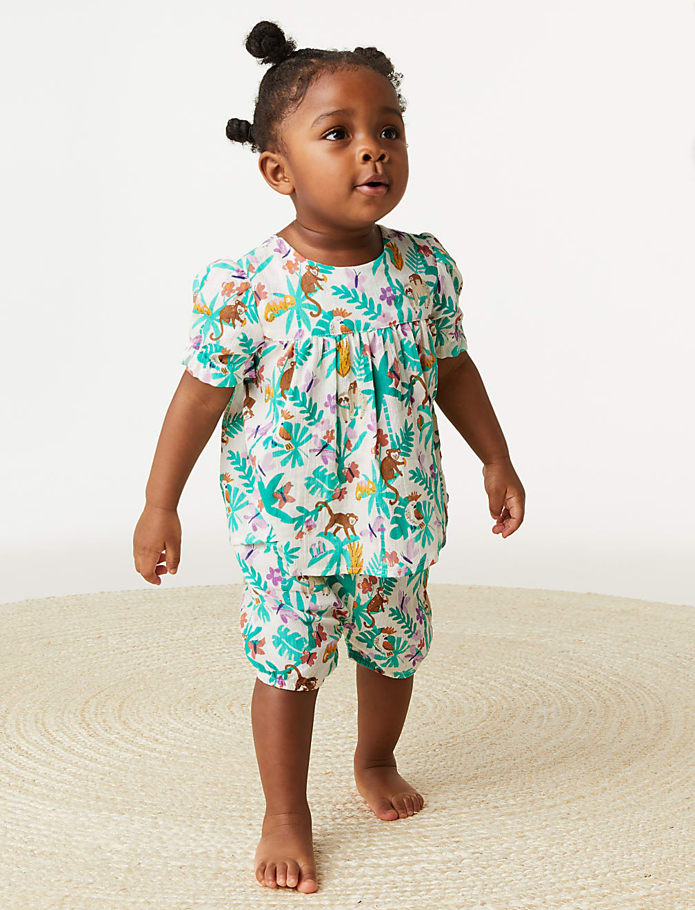 2pc Pure Cotton Jungle Print Outfit (0-3 Yrs)