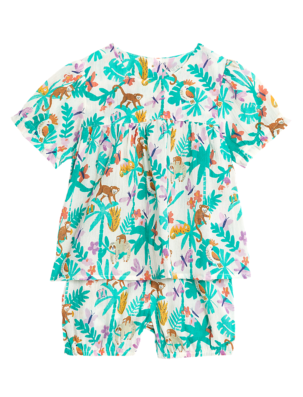 2pc Pure Cotton Jungle Print Outfit (0-3 Yrs)