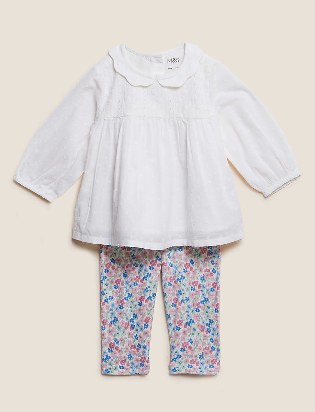 2pc Cotton Rich Blouse and Leggings Outfit