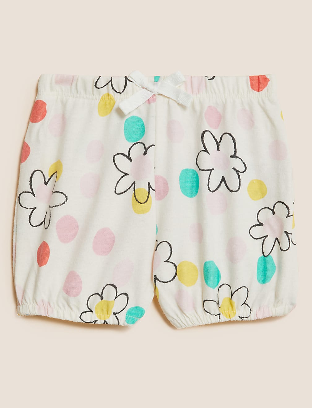 Pure Cotton Floral Shorts (0-3 Yrs)